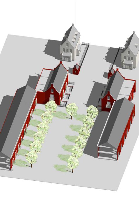 vogelvlucht toegang naar wijkpark